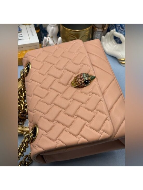 🆕 KURT GEIGER LONDON 🧿 NWOT Large Kensington Long Flap East West Bag, Peach